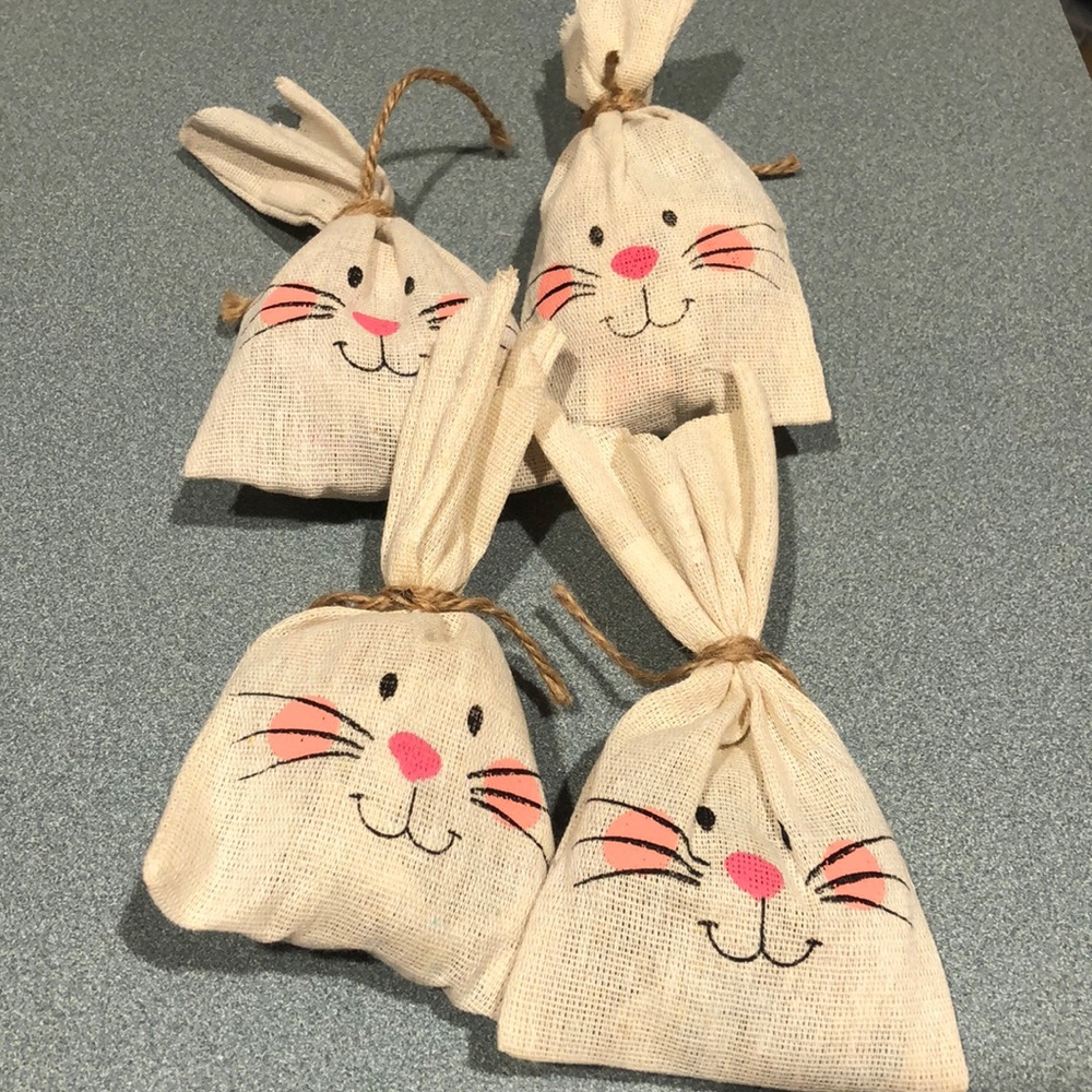 Bunny Burlap Bags lot of 4